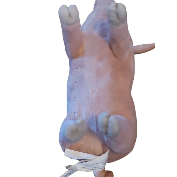 Ikea Knorrig Pink Pig Plush Curly Tail 14”L Stuffed Animal Embroidered Eyes - Picture 4 of 6